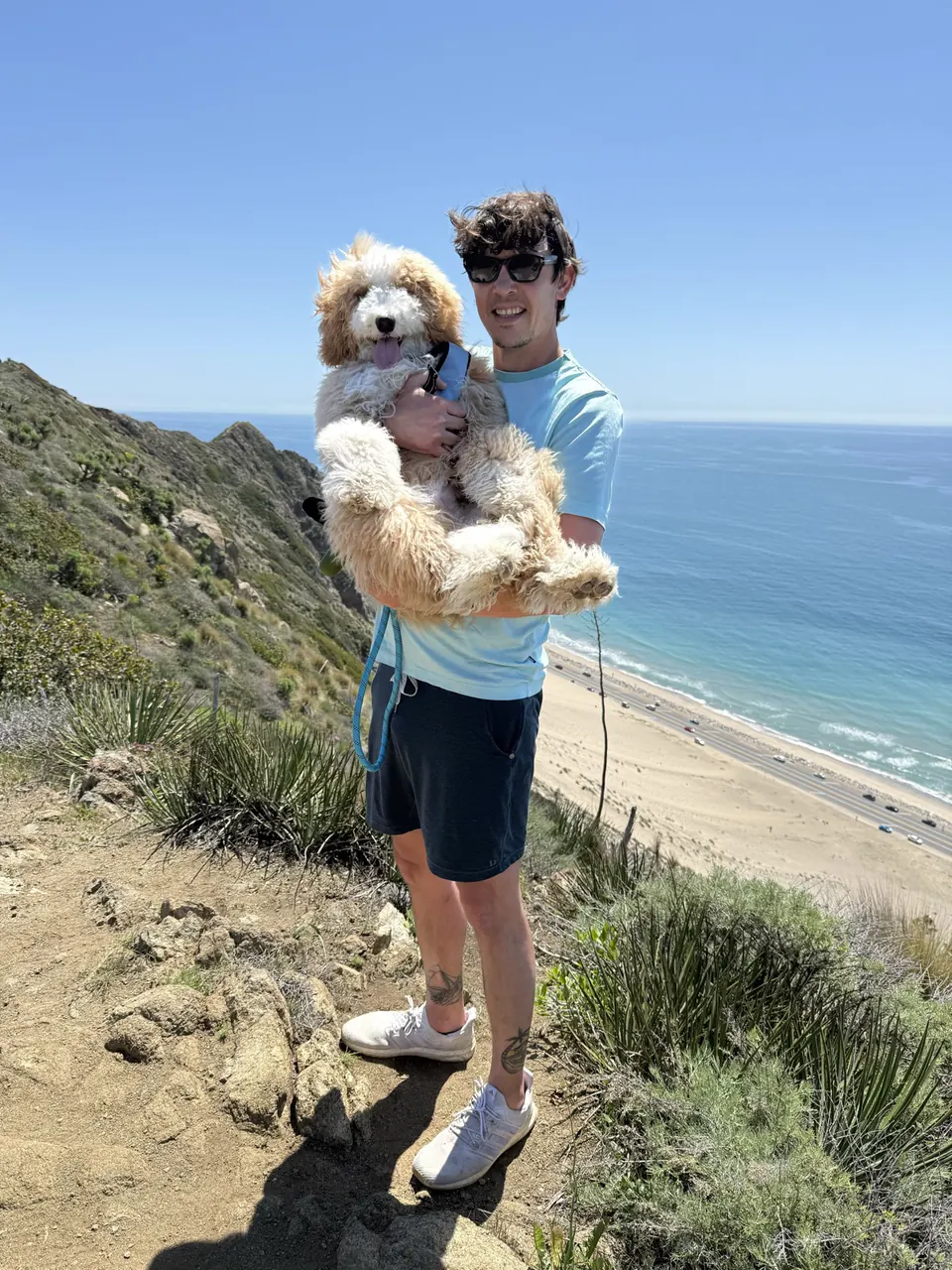 matt holding finny above the water